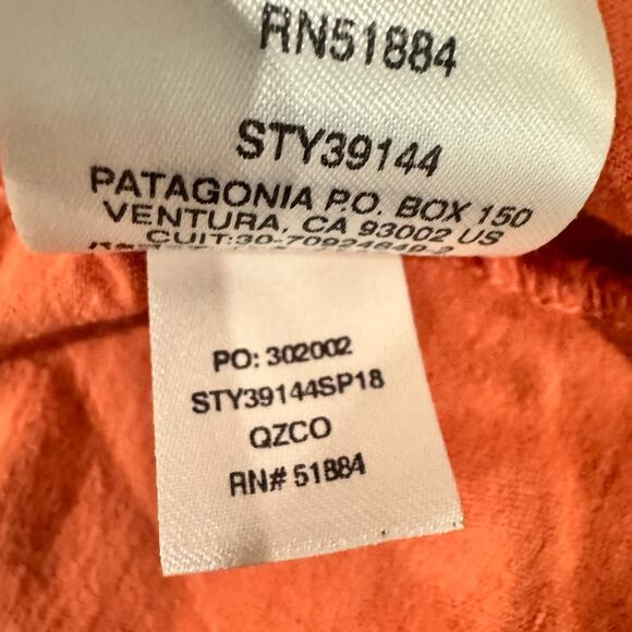 Patagonia Organic Cotton 1973 Logo Graphic T-Shirt Men’s L Orange Slim Fit - Picture 9 of 9